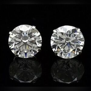 8 Ct Round Cut VVS1/D GRA Certified Moissanite Stud Earrings 14k White Gold 10mm